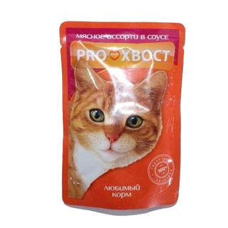 Корм для кошек консервированный ProХвост мясное ассорти 85 гр